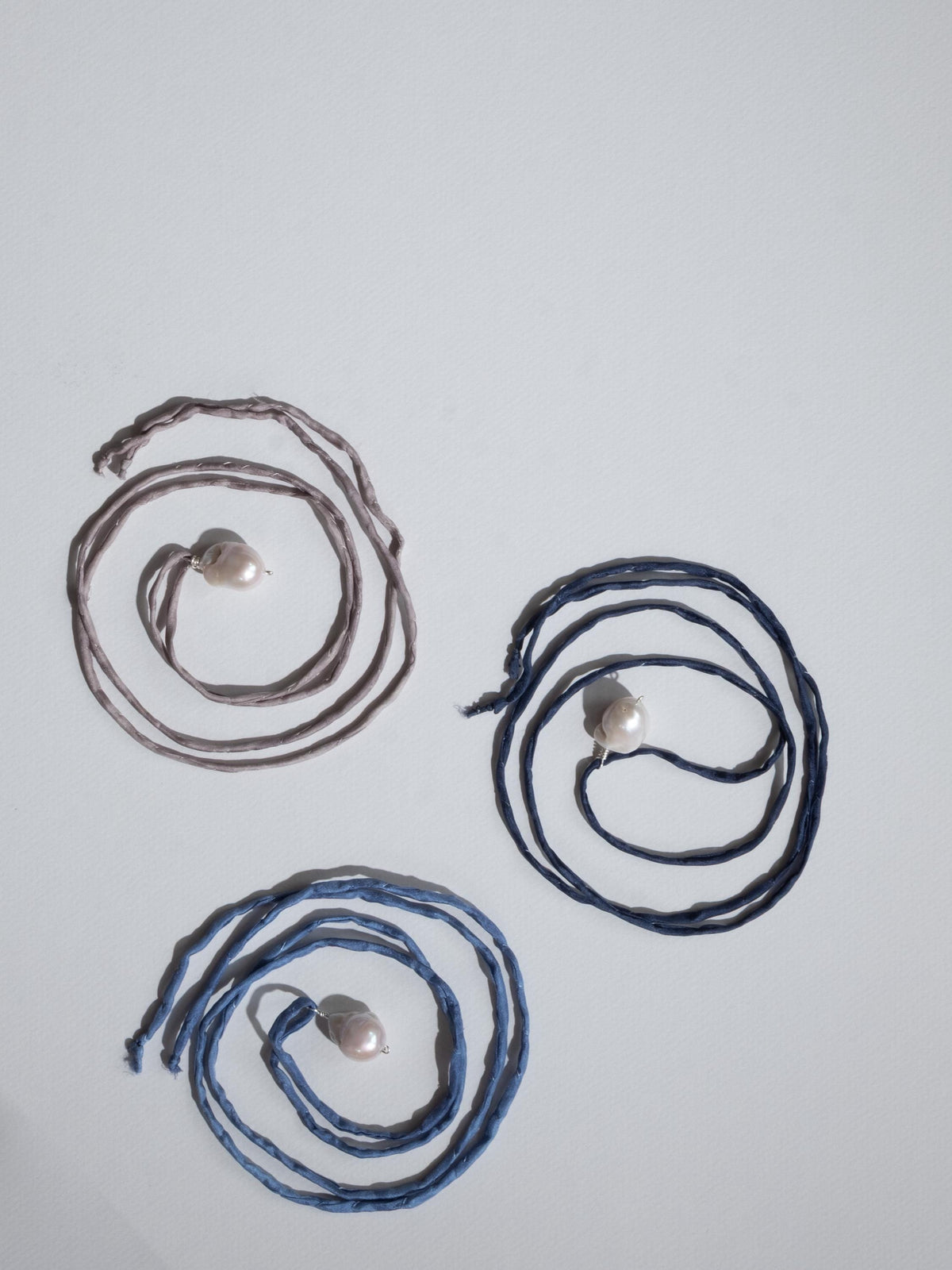 Japanese Baroque Pearl Silk Cord Necklace