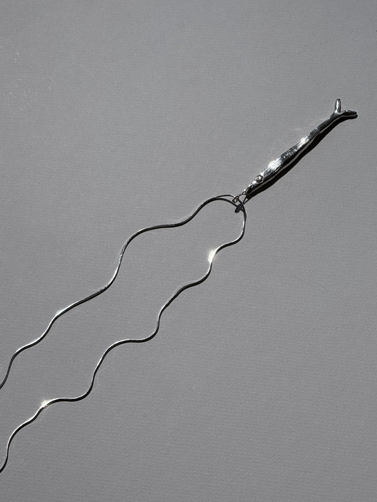 Sardine Pendant Snake Chain Necklace