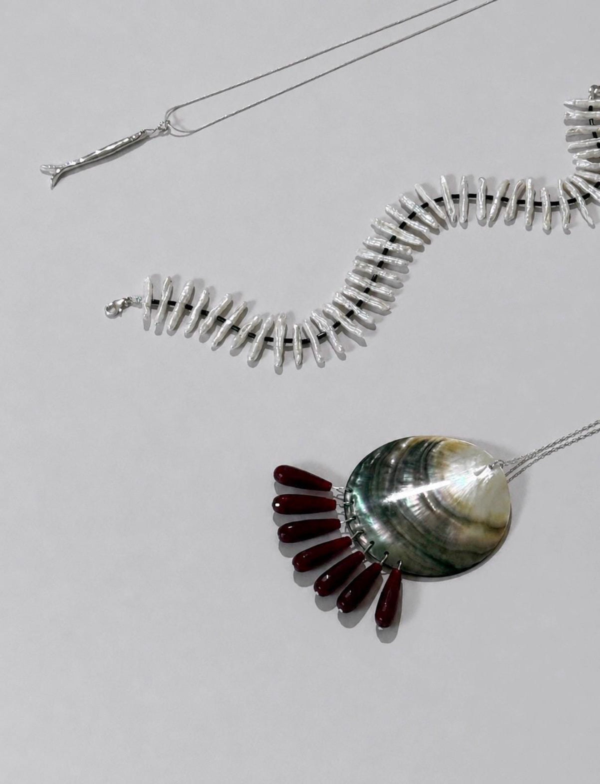 Sardine Pendant Snake Chain Necklace
