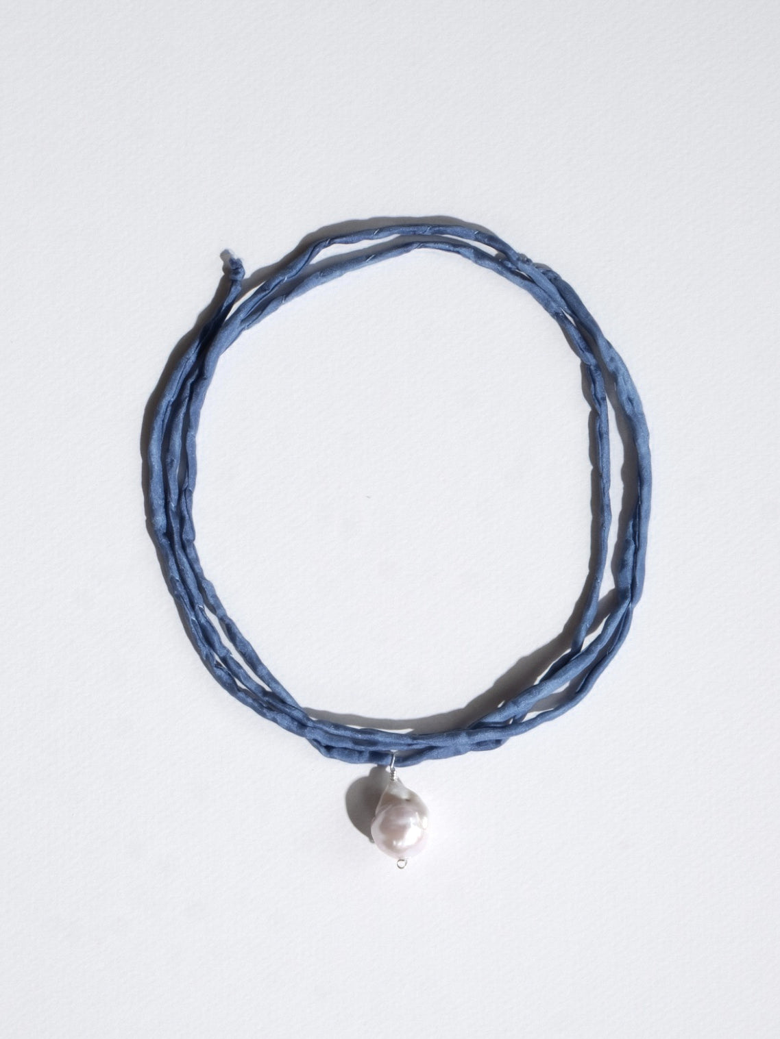 Japanese Baroque Pearl Silk Cord Necklace