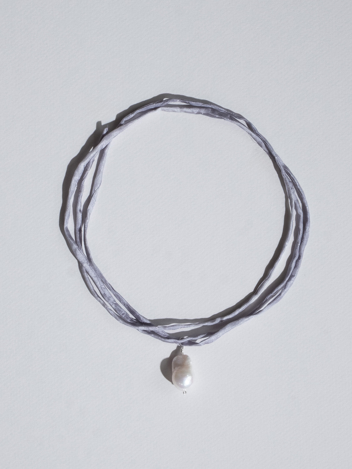 Japanese Baroque Pearl Silk Cord Necklace