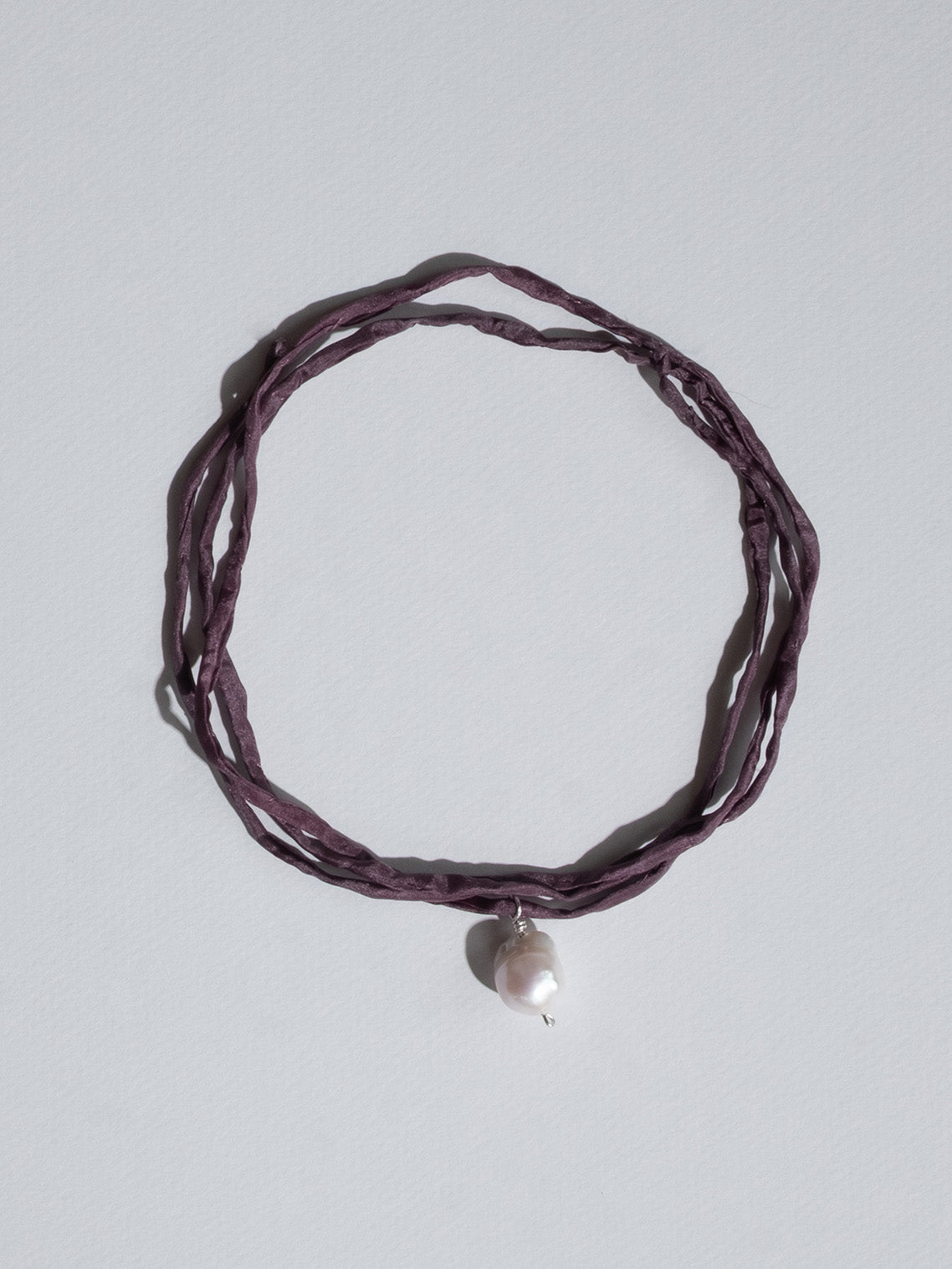 Japanese Baroque Pearl Silk Cord Necklace
