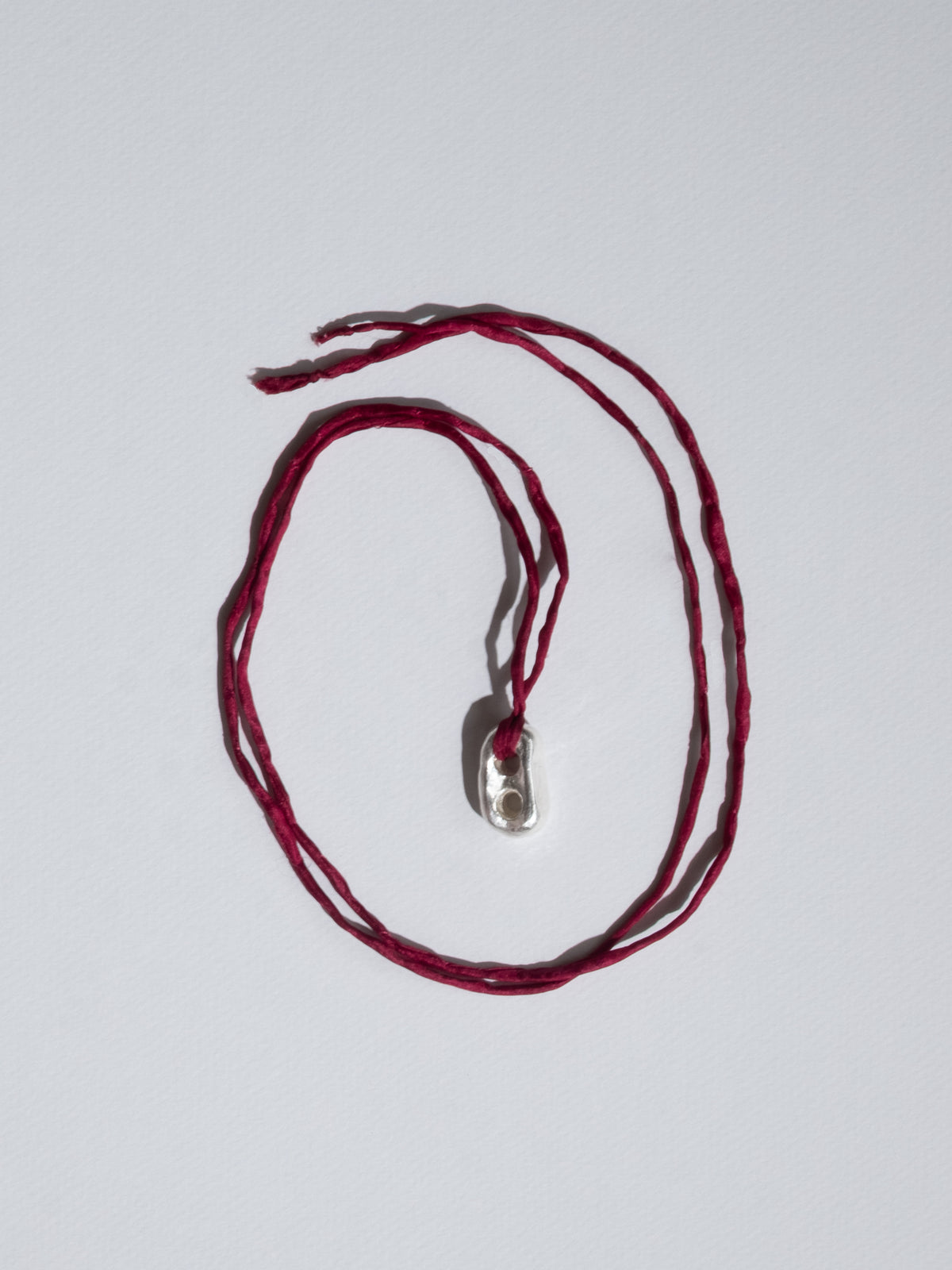 Puffy Mariner Pendant Silk Cord Necklace