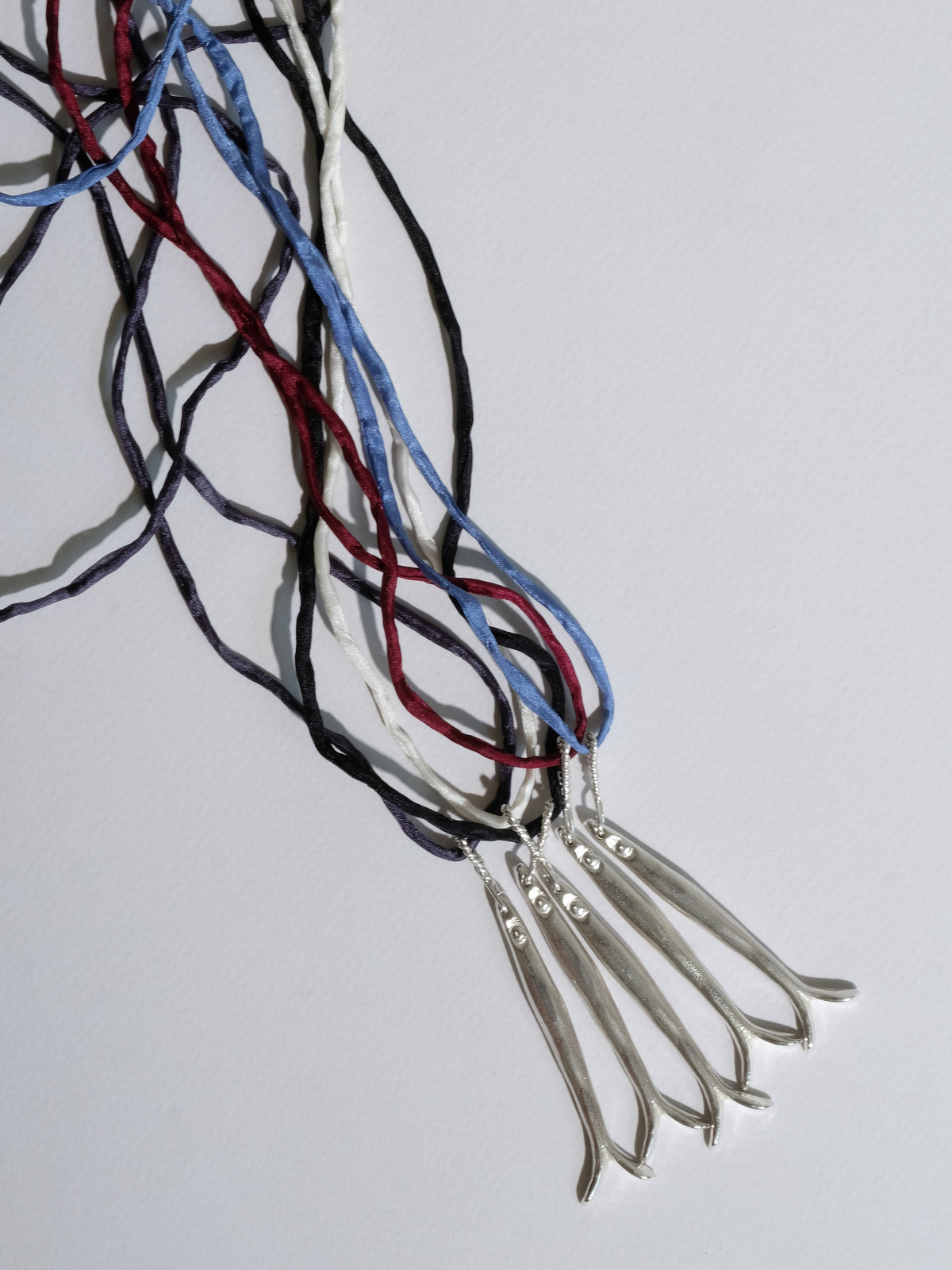 Sardine Pendant Silk Cord Necklace