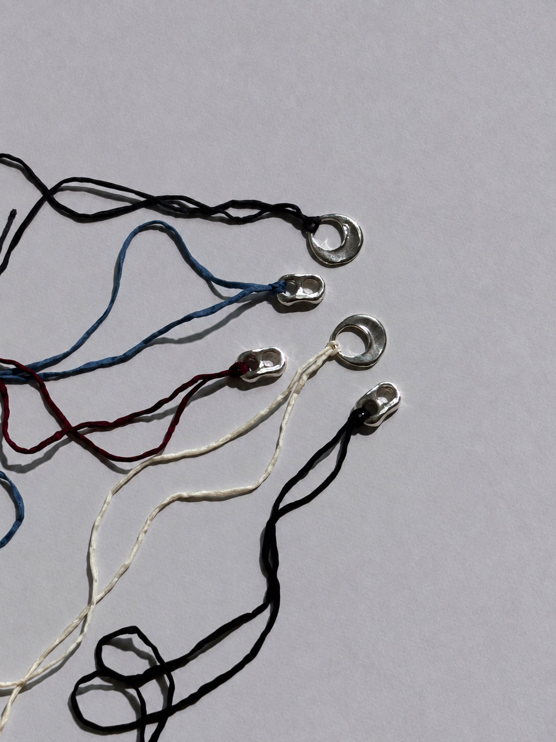 Puffy Mariner Pendant Silk Cord Necklace