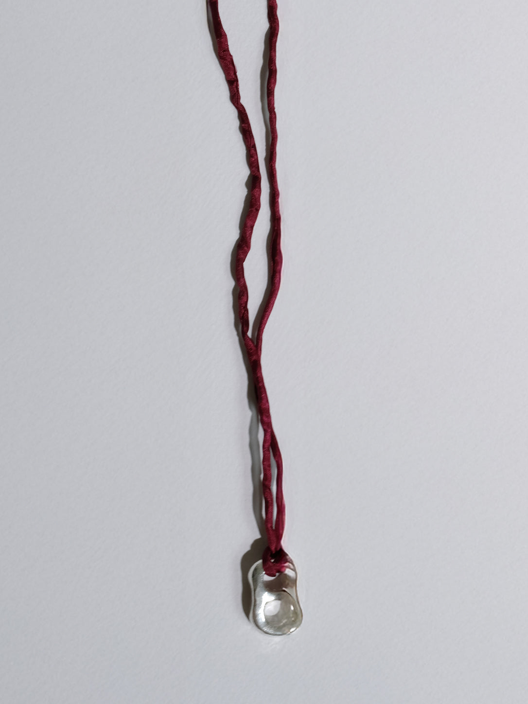 Puffy Mariner Pendant Silk Cord Necklace