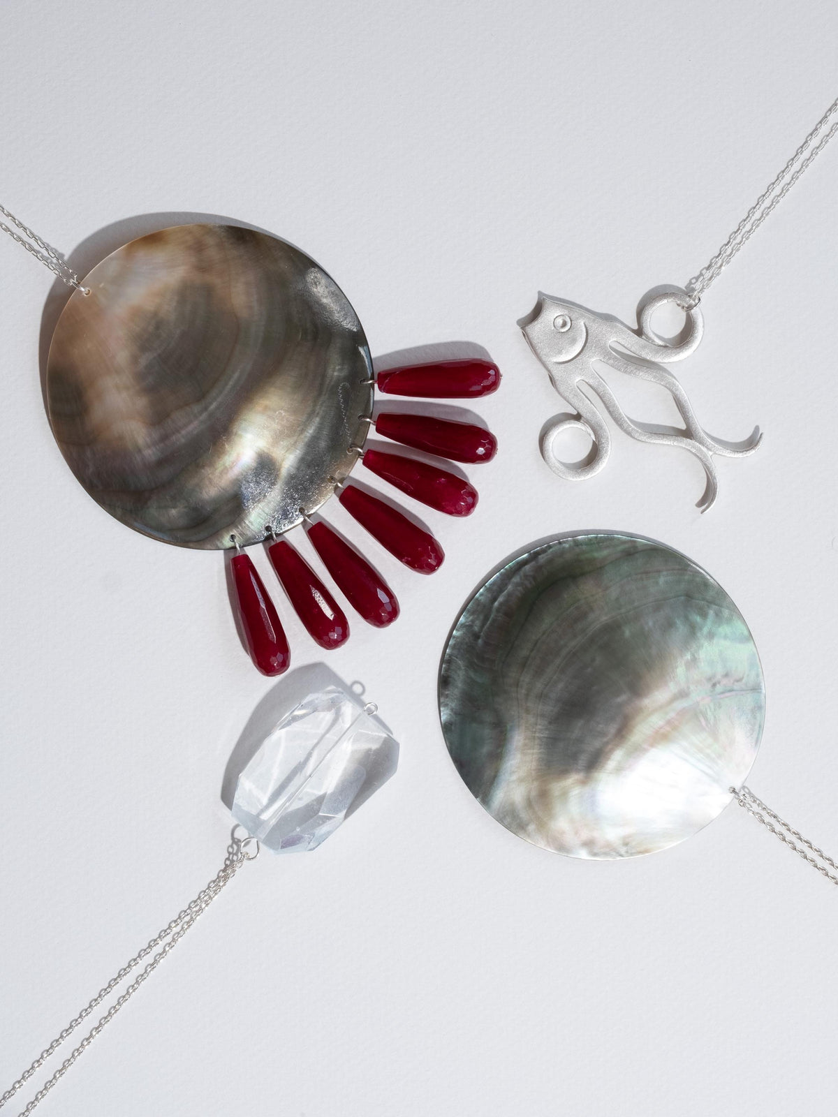 Black Tahitian Mother of Pearl Jade Tassel Necklace