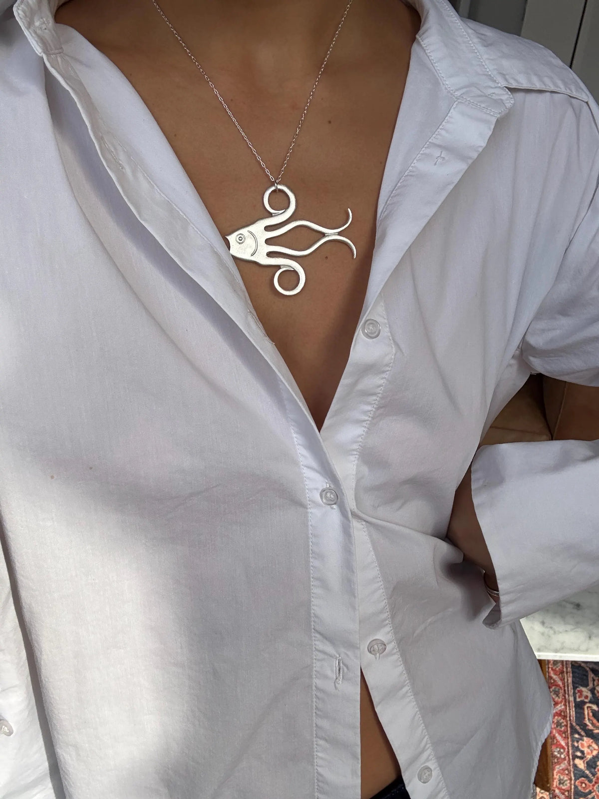 Swirl Fish Pendant Necklace