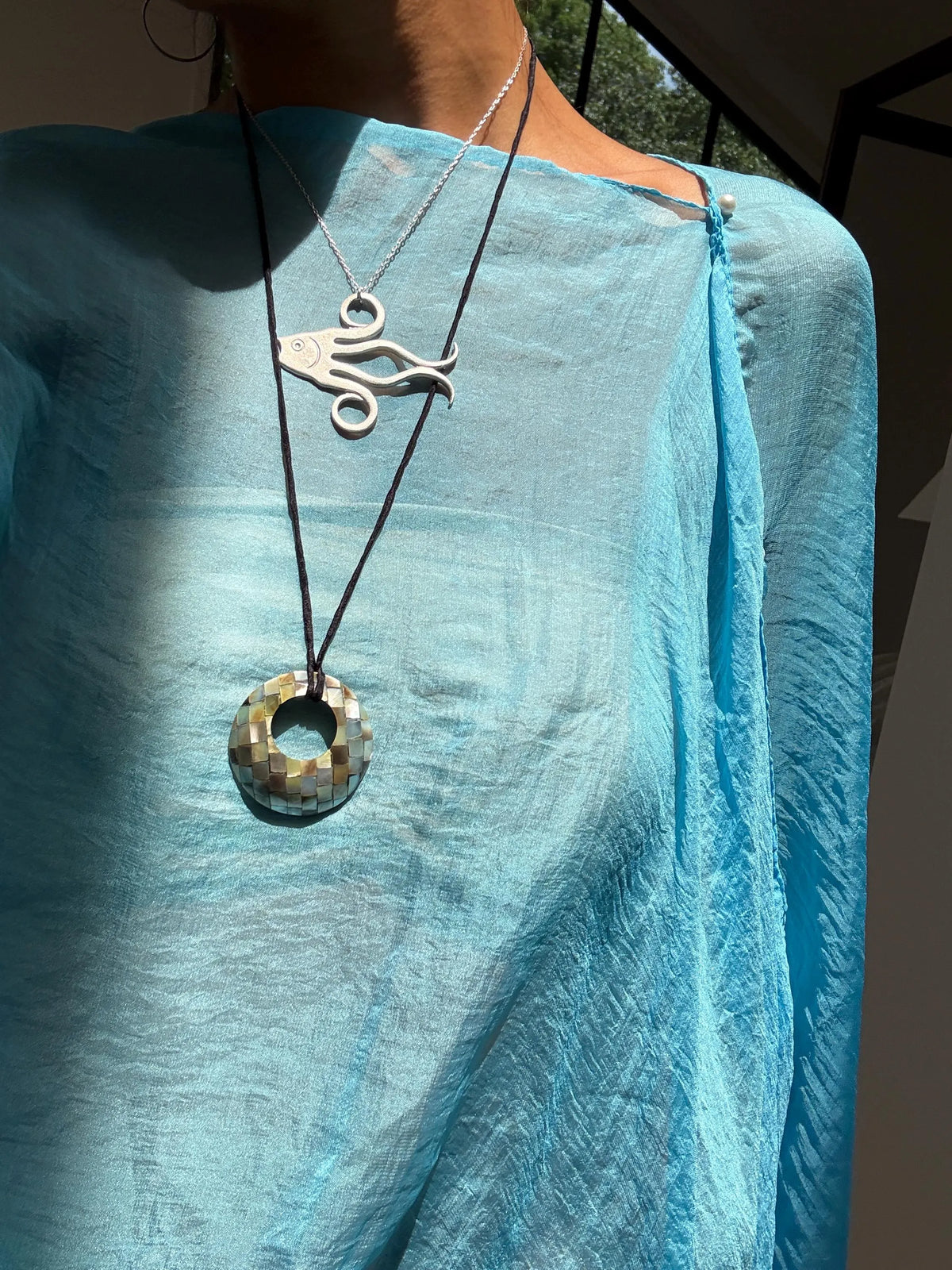 Swirl Fish Pendant Necklace