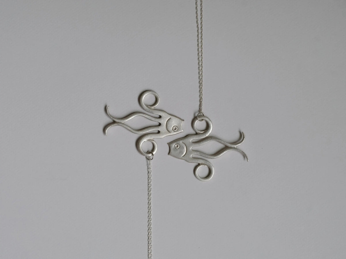Swirl Fish Pendant Necklace