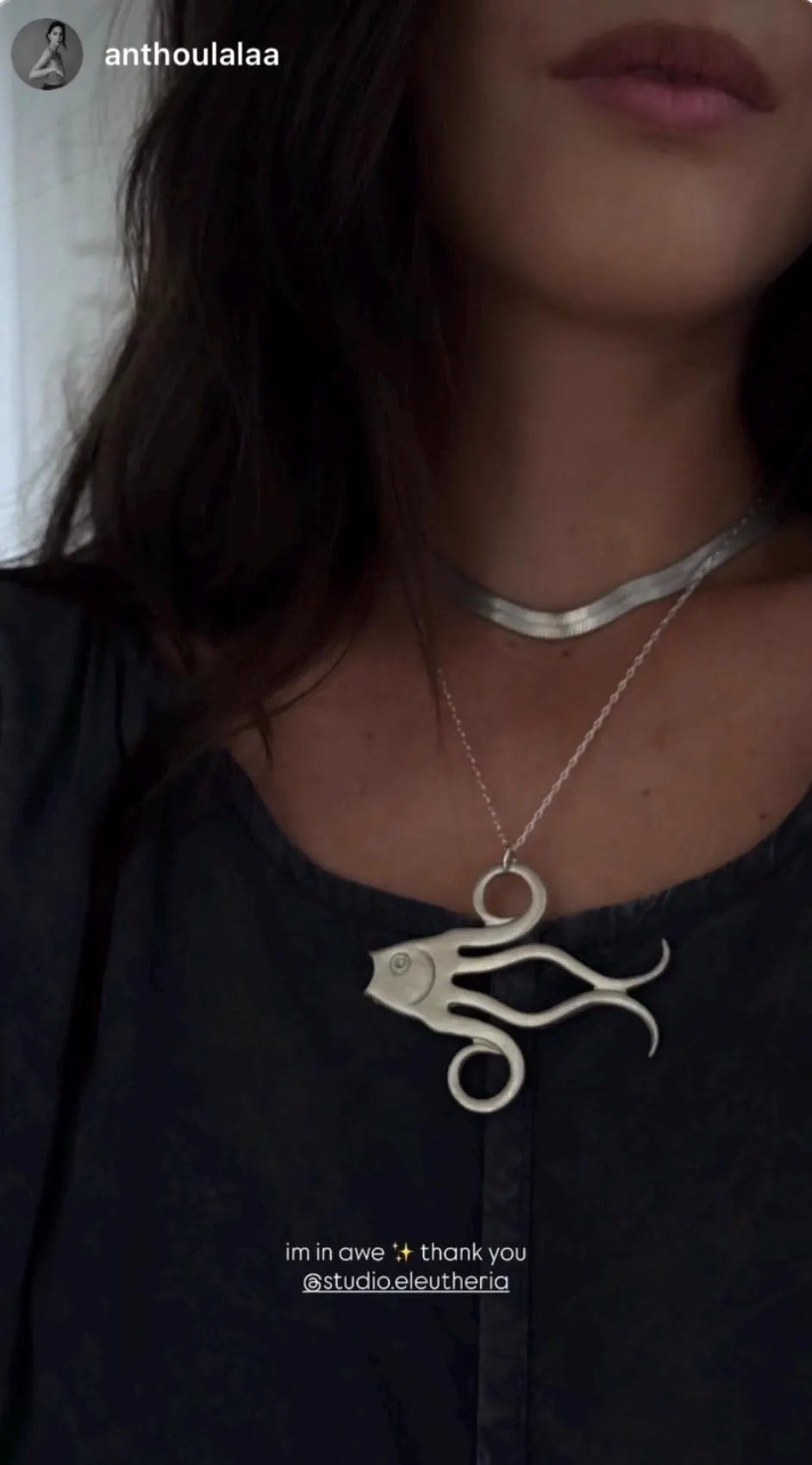 Swirl Fish Pendant Necklace